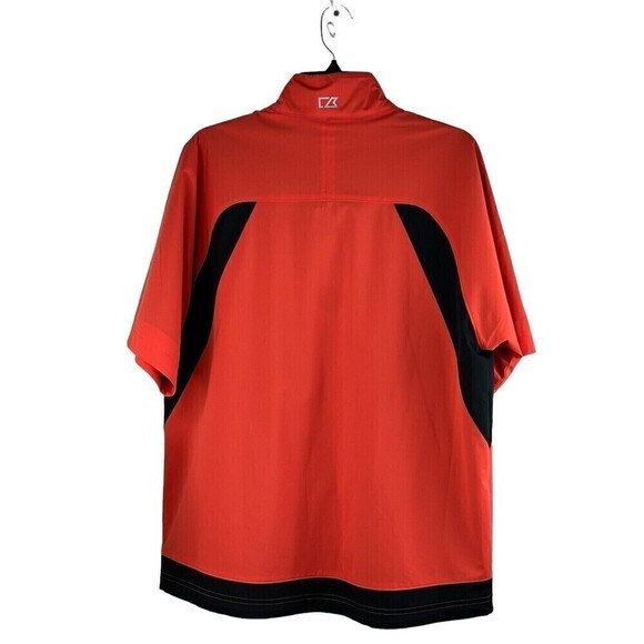CB Weather Tec Pullover Shirt Cutter and Buck Orange Black 1/4 Zip Mens Golf S - Picture 6 of 12
